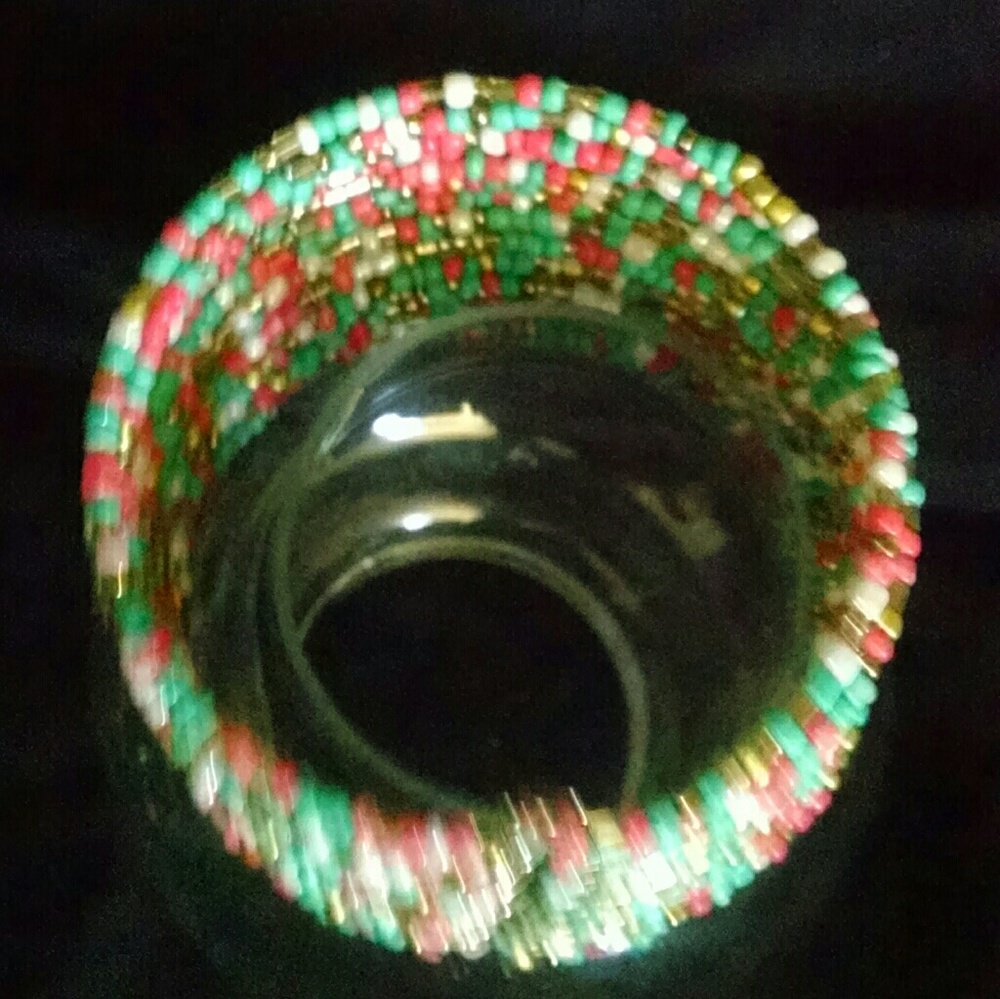 Beautiful Wide Cuff Multicolor Beaded Bracelet - image 2